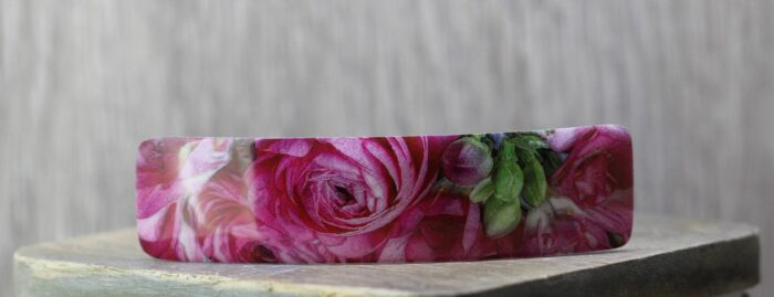 Dark Pink Roses Hair Slide