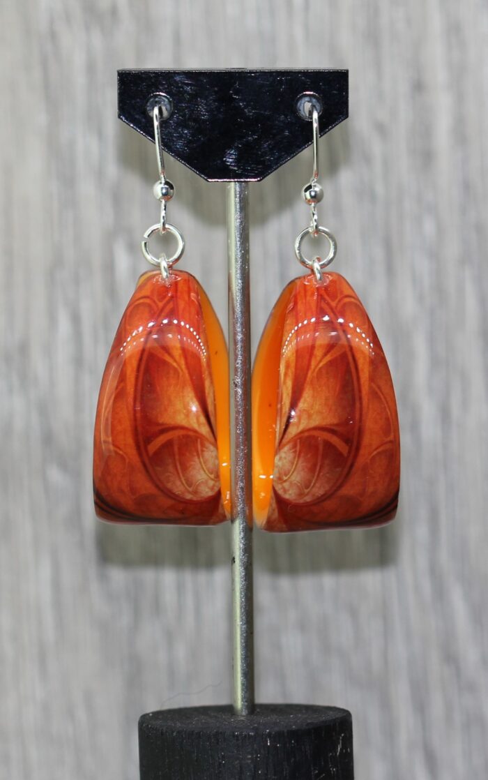 Clockwork Orange Resin Earrings