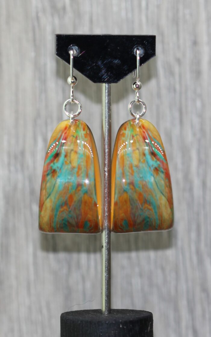 Tibetan Tiger Resin Earrings