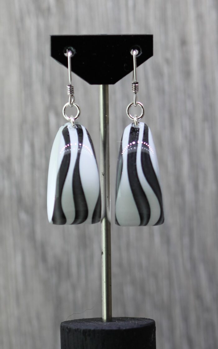 Black Swirl 2 Resin Earrings