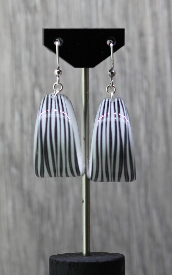 Black Swirl 1 Resin Earrings