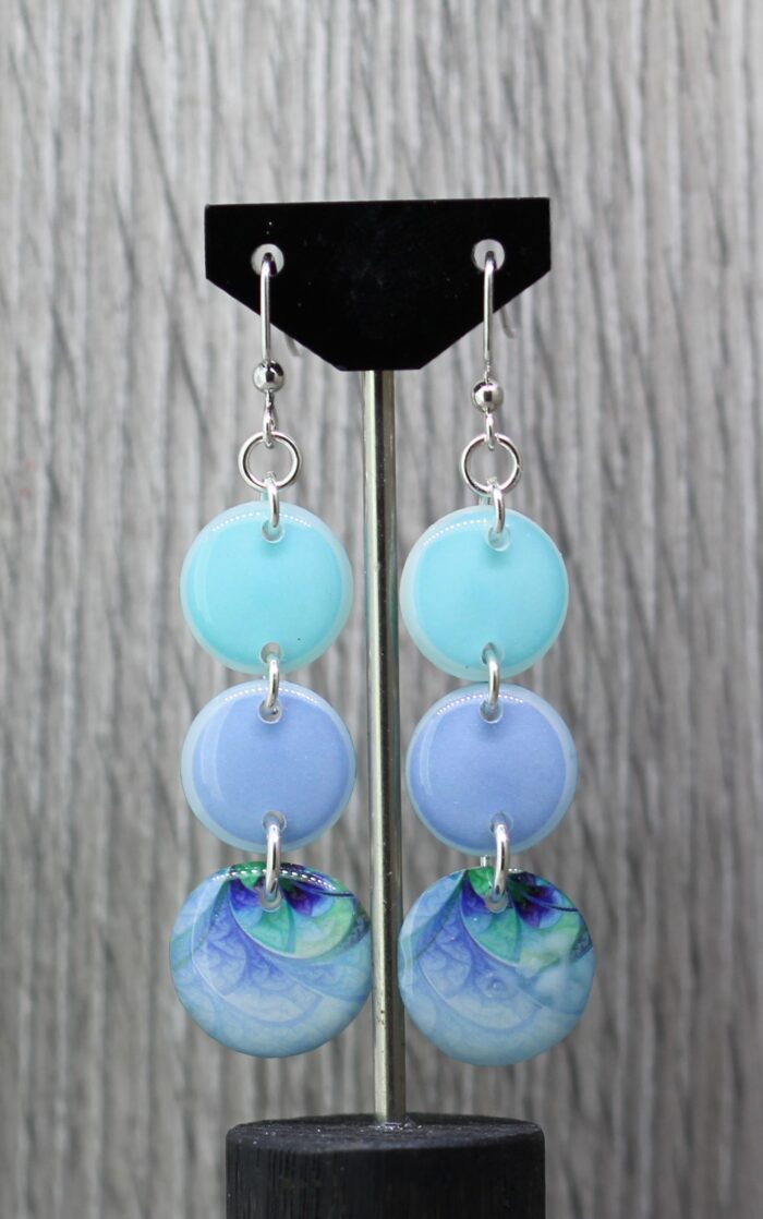 Fractal Pastel Resin Earrings 4