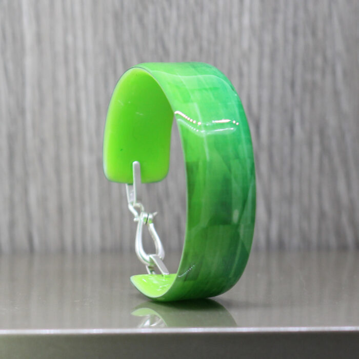 Green Geometry Resin Bangle